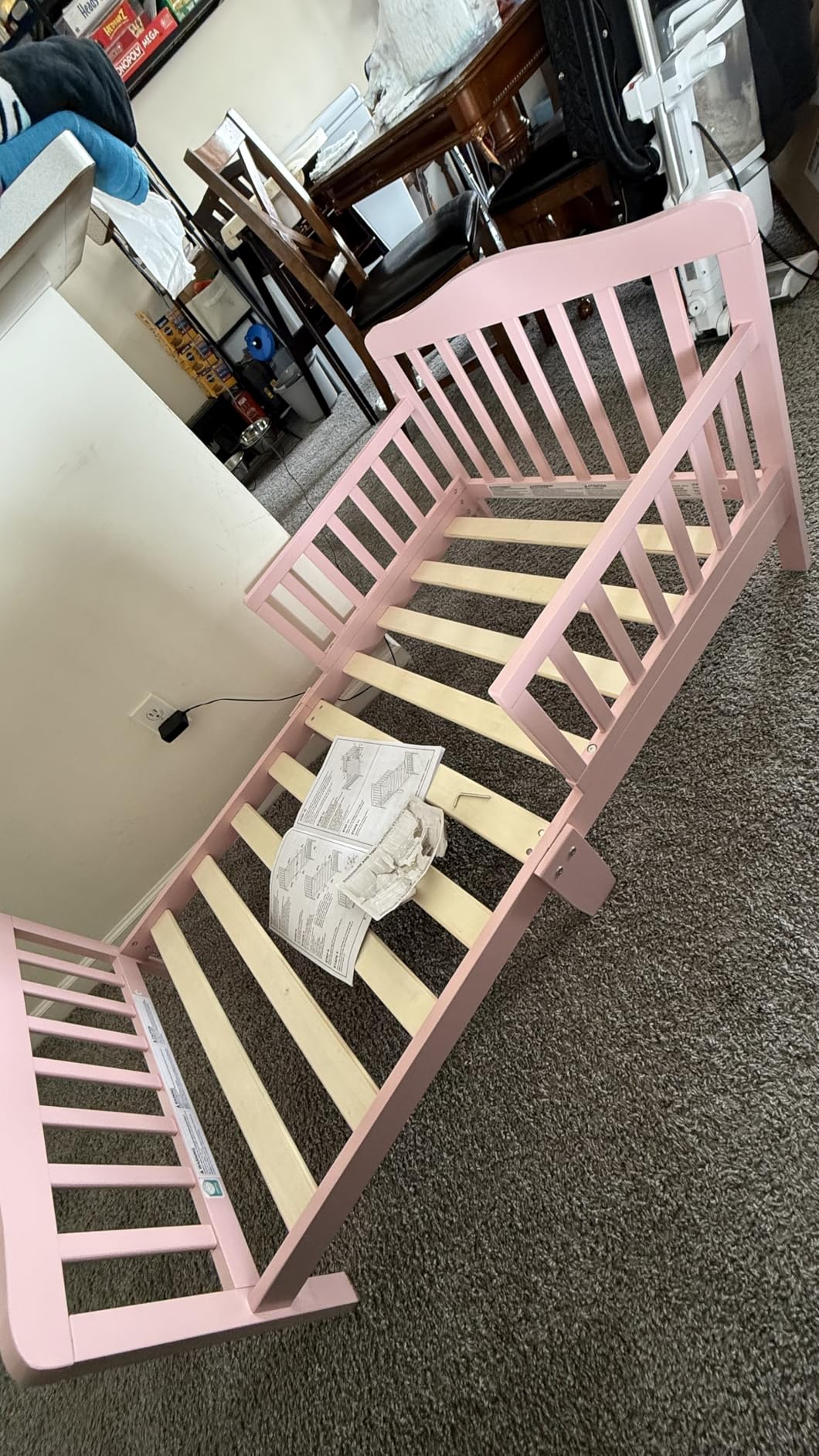 Dream On Me Classic Design Toddler Bed In White, Greenguard Gold And JPMA Certified, Low To Floor Design, Two Side Safety rails, Non-Toxic Finishes, Wooden Nursery Furniture customer photo 2
