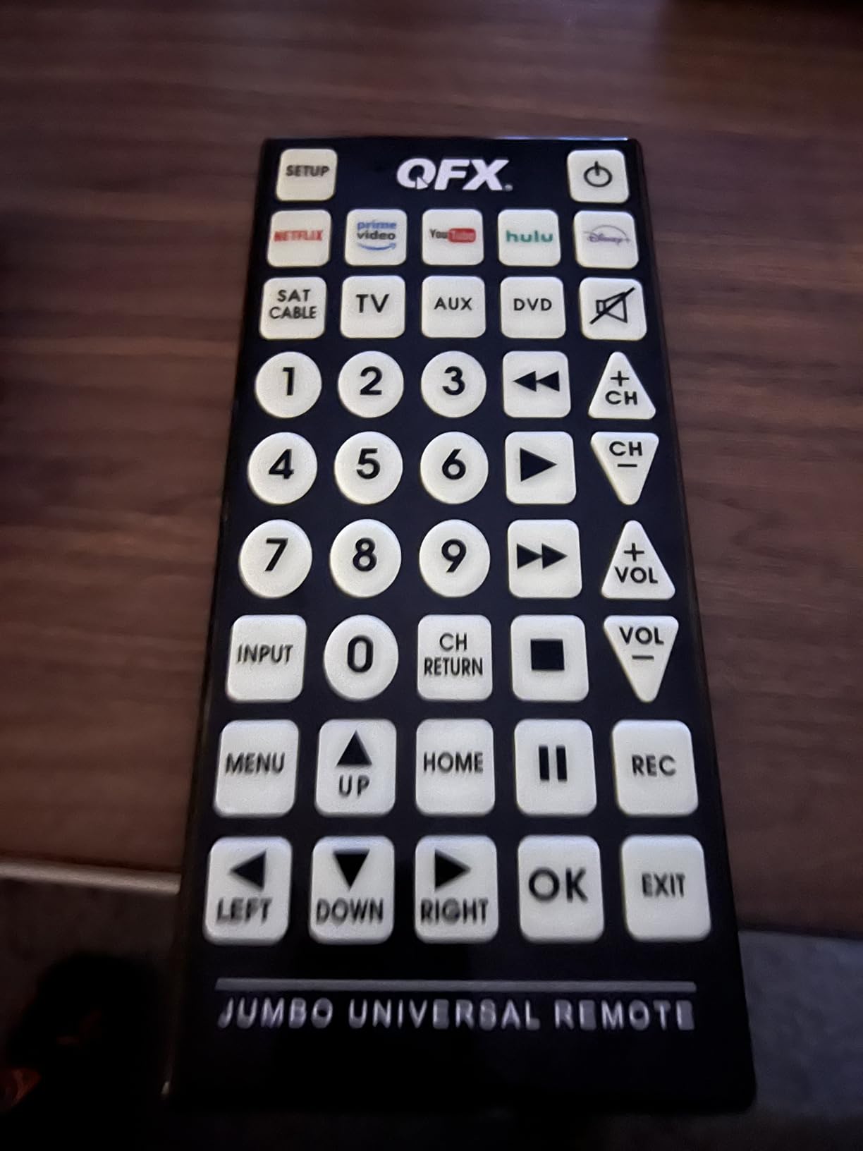 QFX REM-115 8 in 1 Large Jumbo Universal Remote Control for RCA, Sony, Philips, Samsung, GE, Zenith, Panasonic, Sharp, Toshiba, Daewoo, Hitachi, Sanyo, LG, JVC, Mitsubishi, Emerson, Magnavox customer photo 1