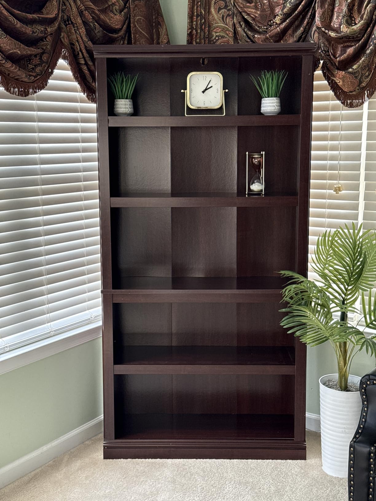 Sauder 5-Shelf Split Bookcase/Book shelf, Oiled Oak finish customer photo 1