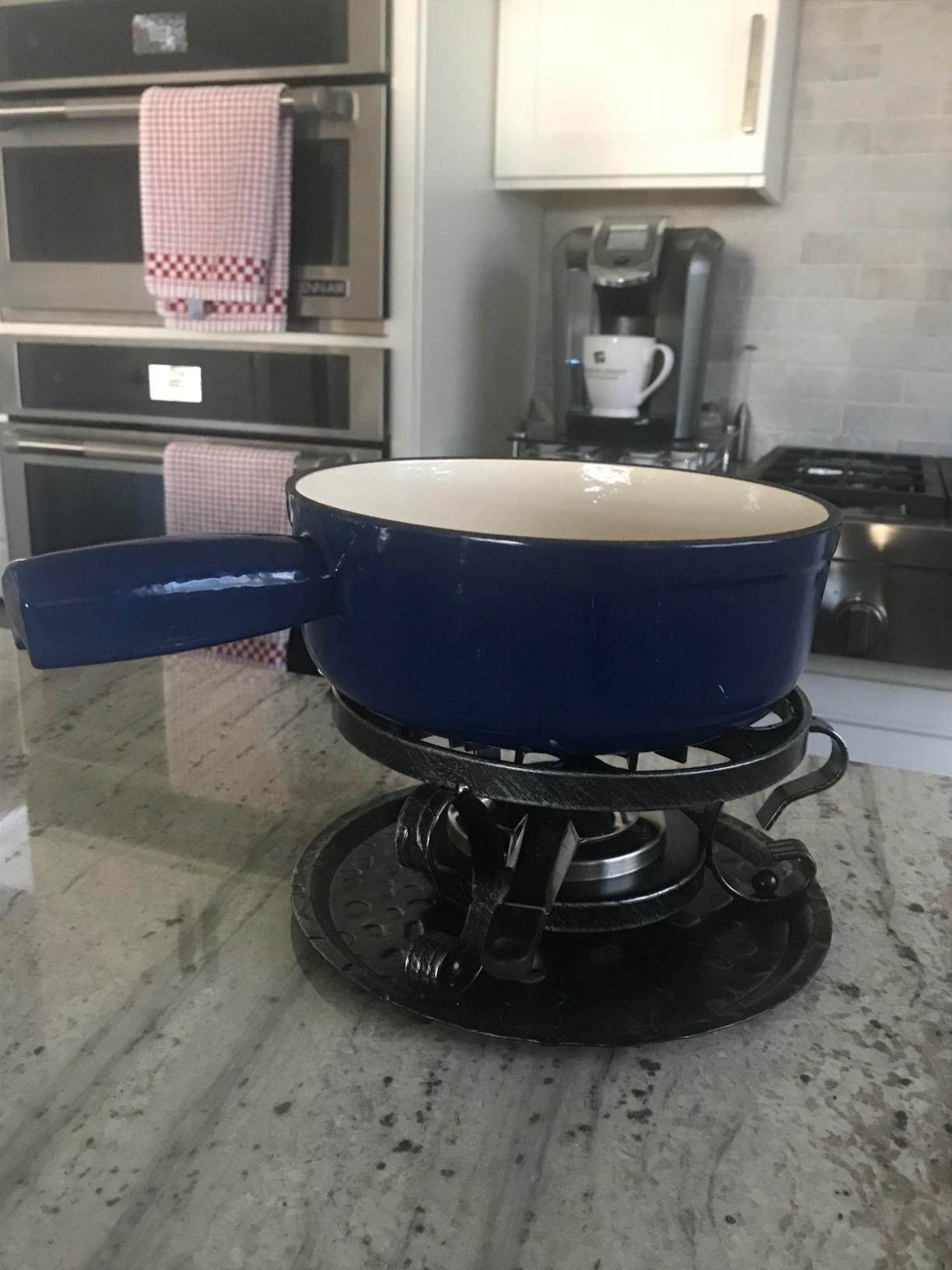 Swissmar Lugano Cast Iron Cheese Fondue Set, 9-Piece, 2 QT / 2 L - Ideal for Melting Cheese, Chocolates, Caramel, & More - Perfect for Kitchen Collection & Gift Giving - Matte Black customer photo 2
