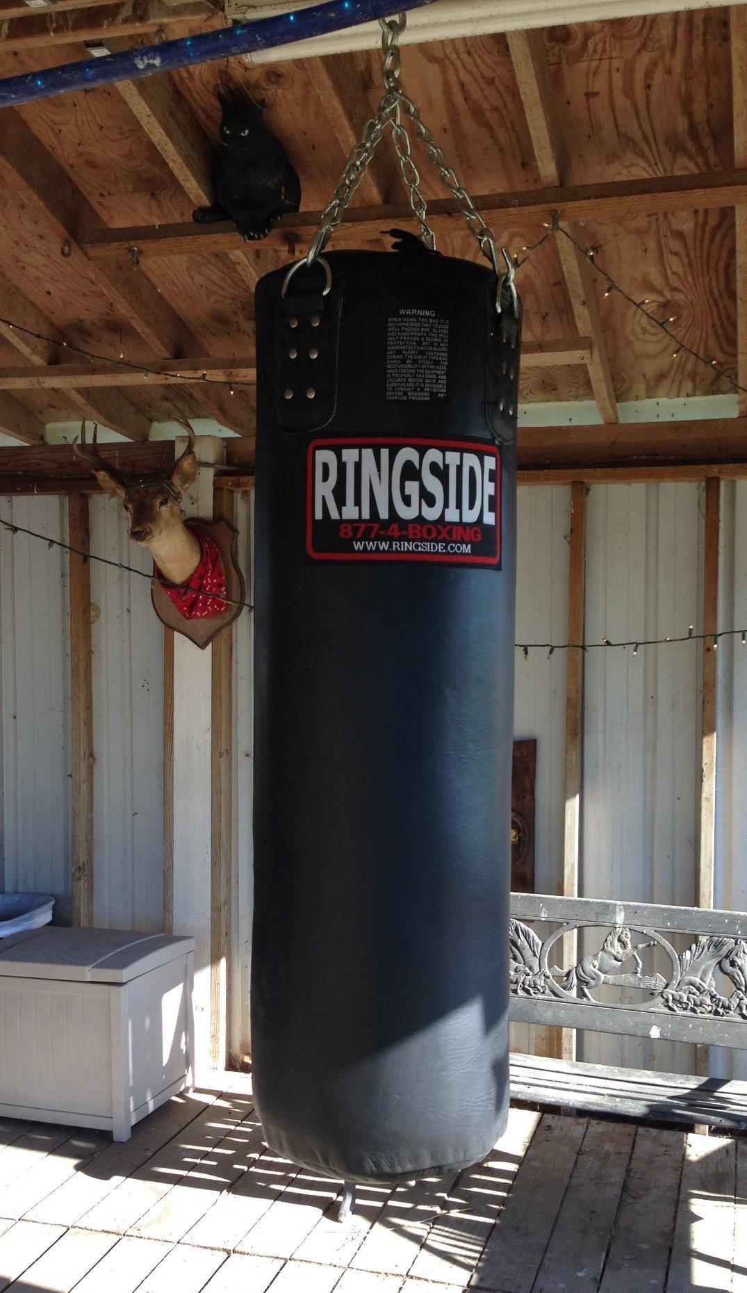 Ringside Leather Heavy Bag, Punching Bag for Boxing Training and Workout, 65 lbs, Includes Heavy Bag Chain and Swivel customer photo 1