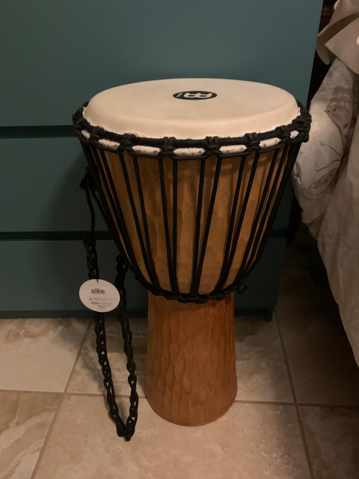 Meinl Percussion Djembe Drum African Hand Drum Instrument for Adults - NOT MADE IN CHINA - Mahogany Wood / Natural Head 12'' x 24'' customer photo 1