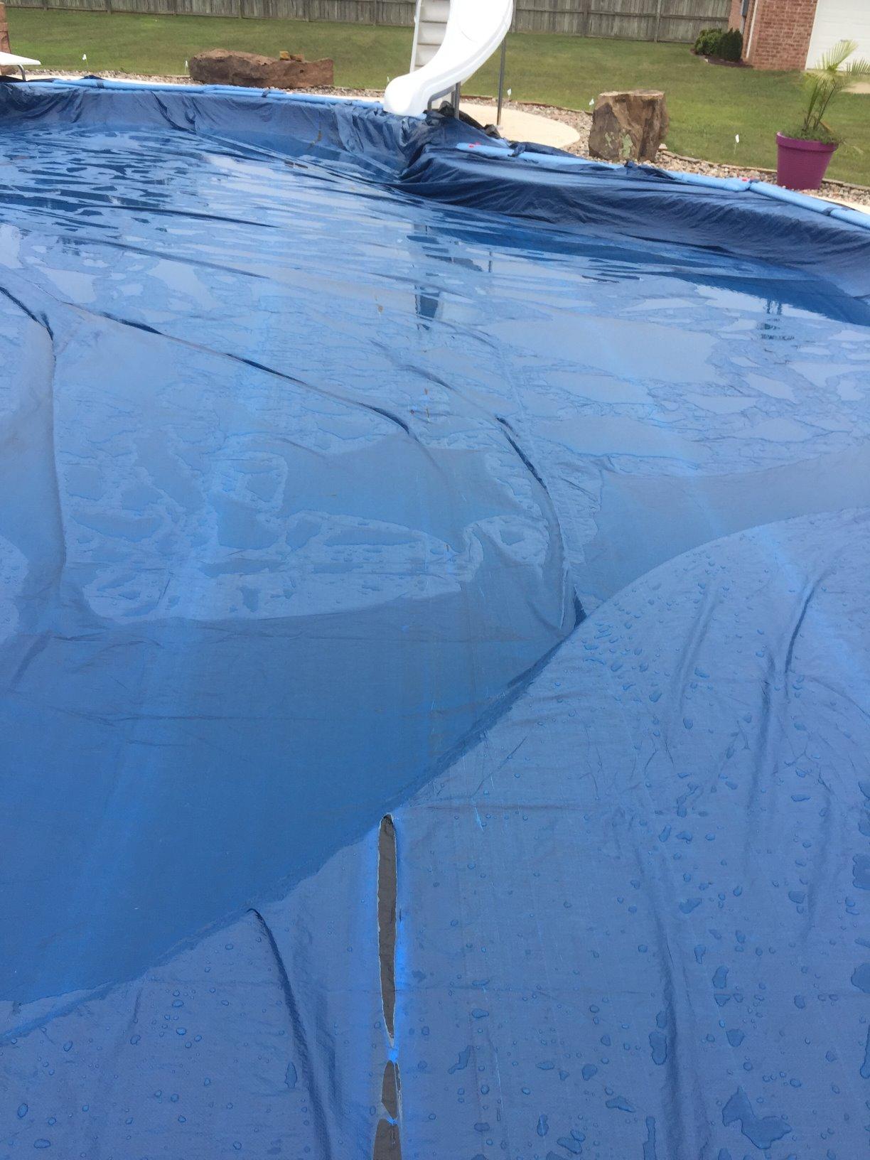 Robelle 20 x 40 ft Heavy Duty Blue Winter Pool Cover for Inground Pools, 5 ft Overlap (25 x 45 ft Cover Size), Solid 8 x 8 Scrim, 2.36 oz/yd2, 10-Year Warranty, Style: 352040R customer photo 2