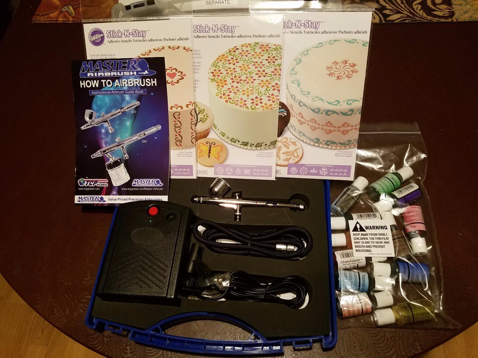 Master Airbrush Cake Decorating Airbrush Kit with Compressor, 12 Color Chefmaster Food Coloring Set, Gravity Feed Dual-Action Air Brush & How-To Manual - Cake Airbrush Kit for Cupcakes, Cookies customer photo 1