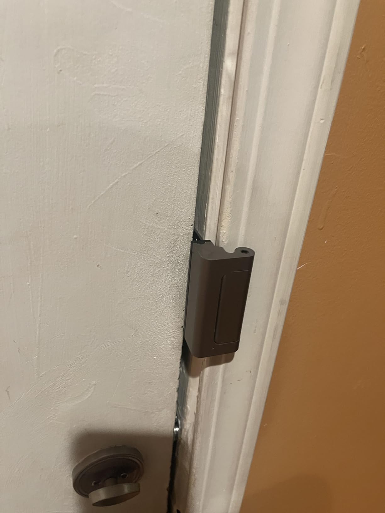 Prime-Line U 10827 Door Reinforcement Lock - Add Extra, High Security to your Home and Prevent Unauthorized Entry - 3 In. Stop, Aluminum Construction, Satin Nickel (Single Pack) customer photo 1