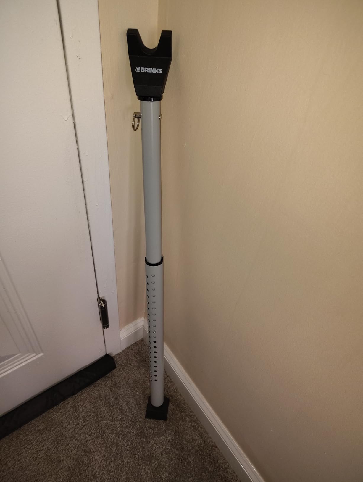 BRINKS Door Security Bar - Adjustable Brinks Door Security Bar for Travel, School, Dorm and Home - Door Jammer for Hinged Doors and Sliding Door Security - Silver customer photo 2