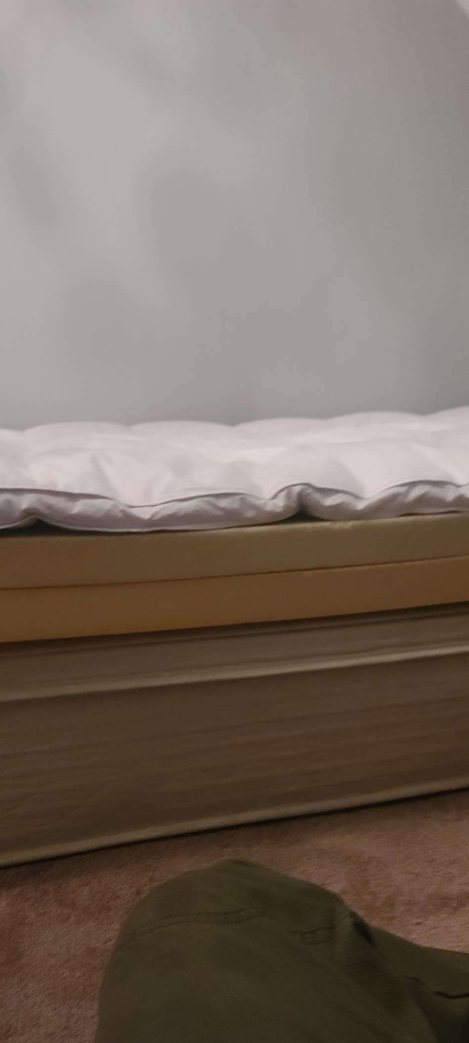 Goose Down Feather Mattress Topper,Queen Down Mattress Protector Cover with Straps,Plush Soft Fluffy Baffled Pillowtop,Hypoallergenic Featherbed Cooling Pad All-Season Luxury(60x80 inch) customer photo 1