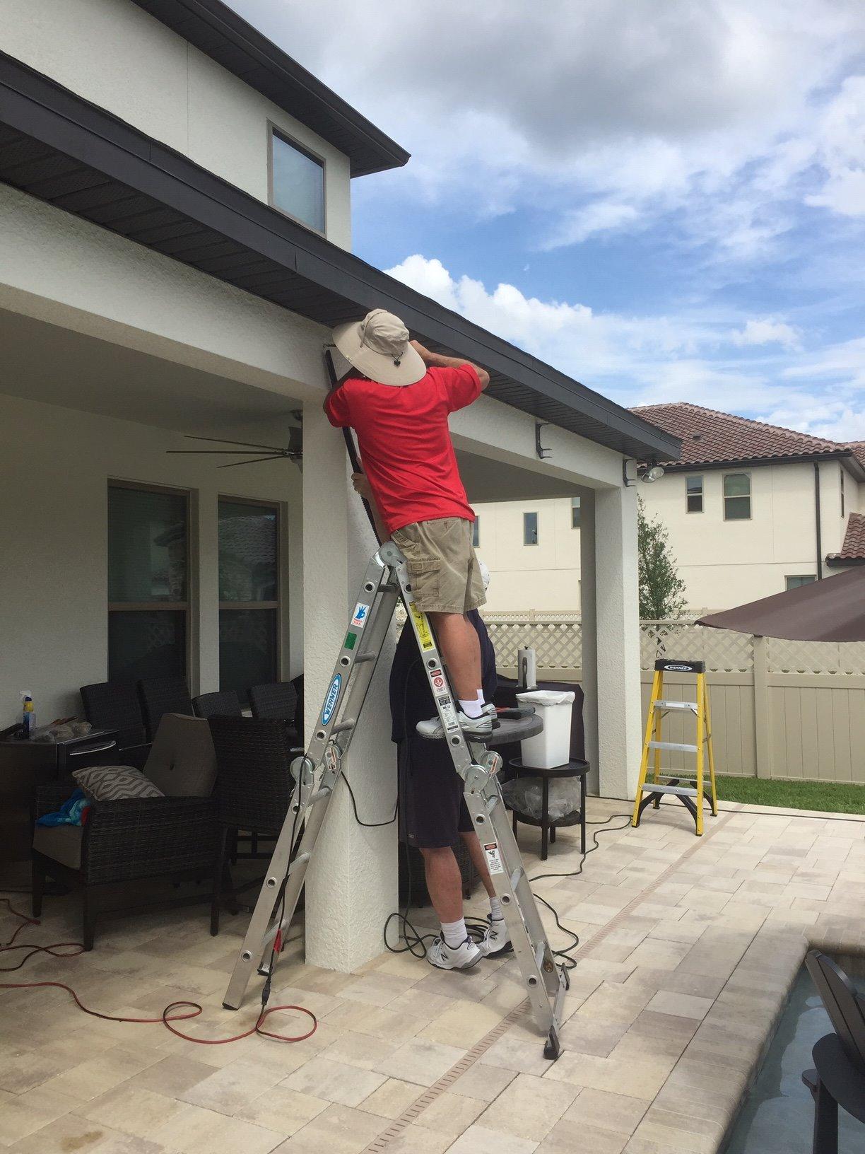 ADVANING Classic Series 13'X10' Electric Retractable Awning, 100% Acrylic UV+ Sun Shade Canopy, Beige w/Brick Red Stripes, EA1310-A332H customer photo 2