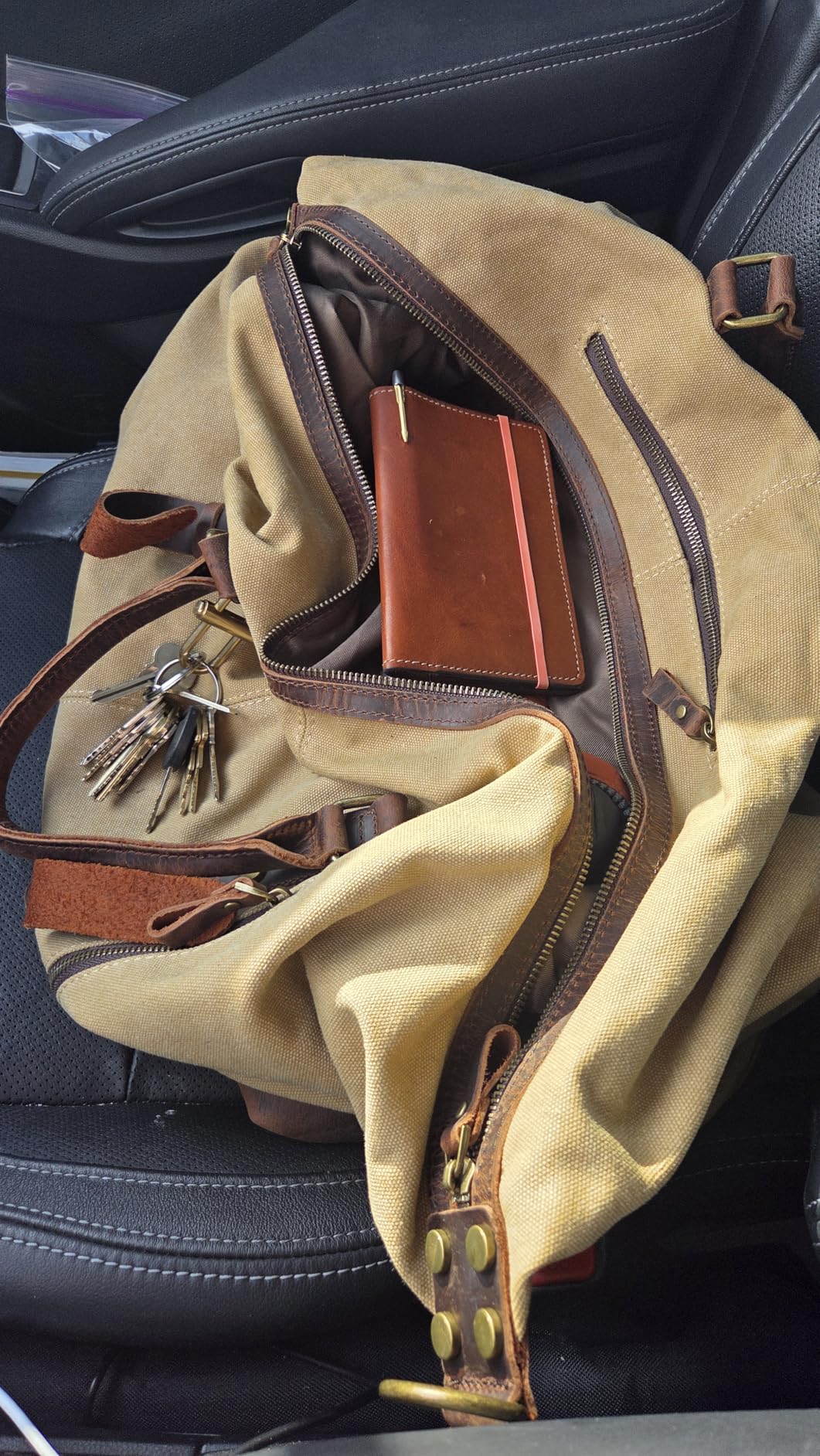 Duffle Bag for Travel Canvas Duffel Bag Carry on Weekender Bag for Men customer photo 2