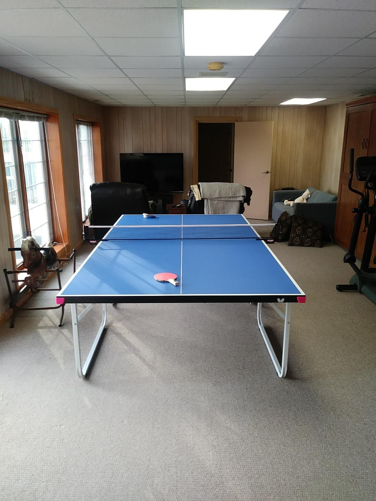 Butterfly Junior Ping Pong Table - 3/4 Size Table Tennis Table - Space Saver Game Table for Game Room - Regulation Height Ping Pong Table - Sturdy Frame - Ships Assembled with Net customer photo 1