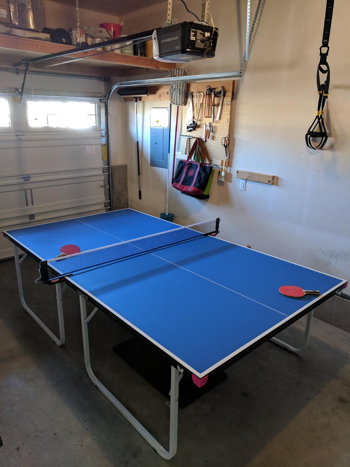 Butterfly Junior Ping Pong Table - 3/4 Size Table Tennis Table - Space Saver Game Table for Game Room - Regulation Height Ping Pong Table - Sturdy Frame - Ships Assembled with Net customer photo 2
