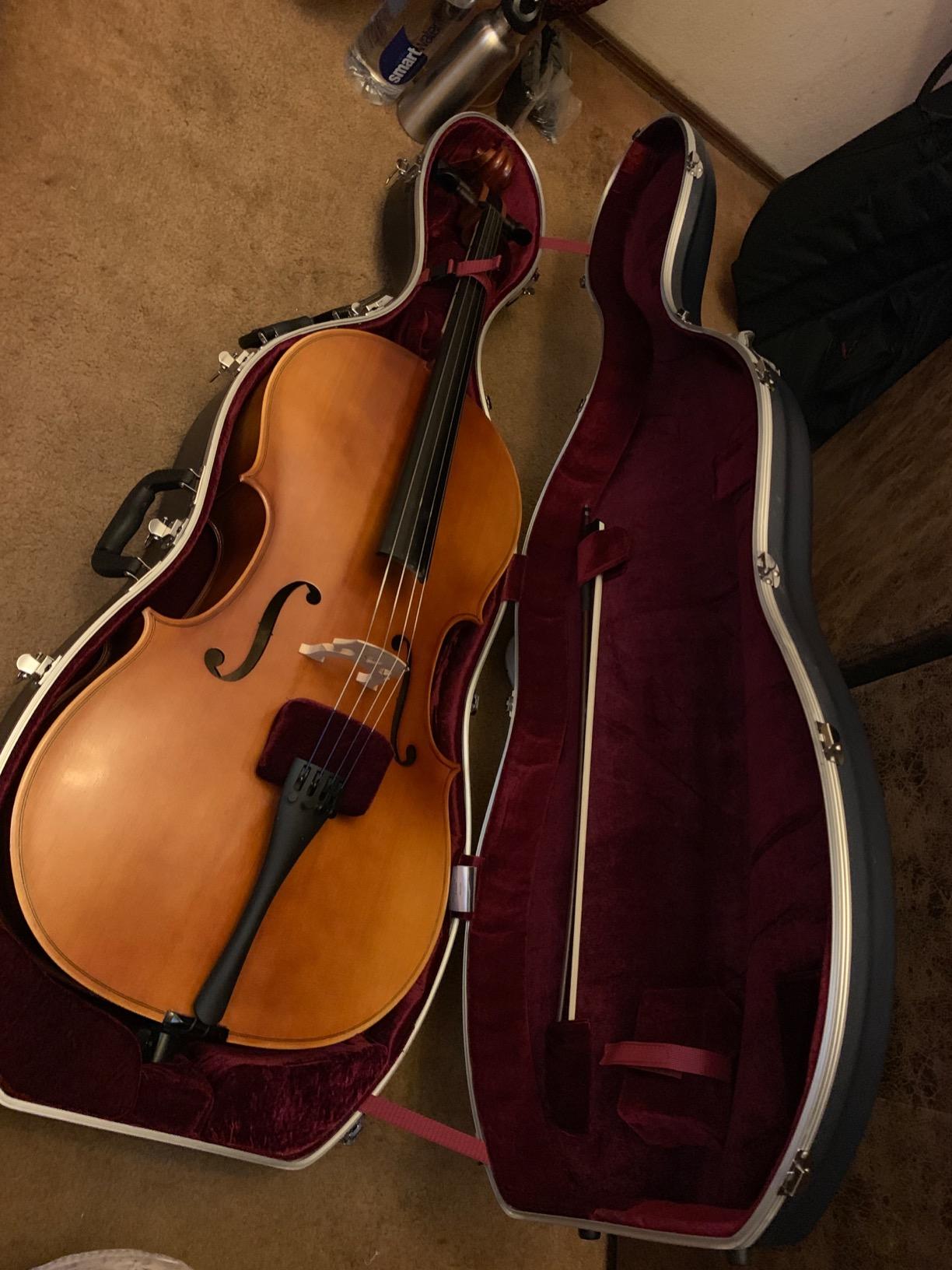 Crossrock Commuter ABS Cello Case for 4/4 & 3/4 | Matte Blue Diamond Shell, Wheels & Backpack Straps - Lightweight Case for Daily Rehearsal & Travel customer photo 1