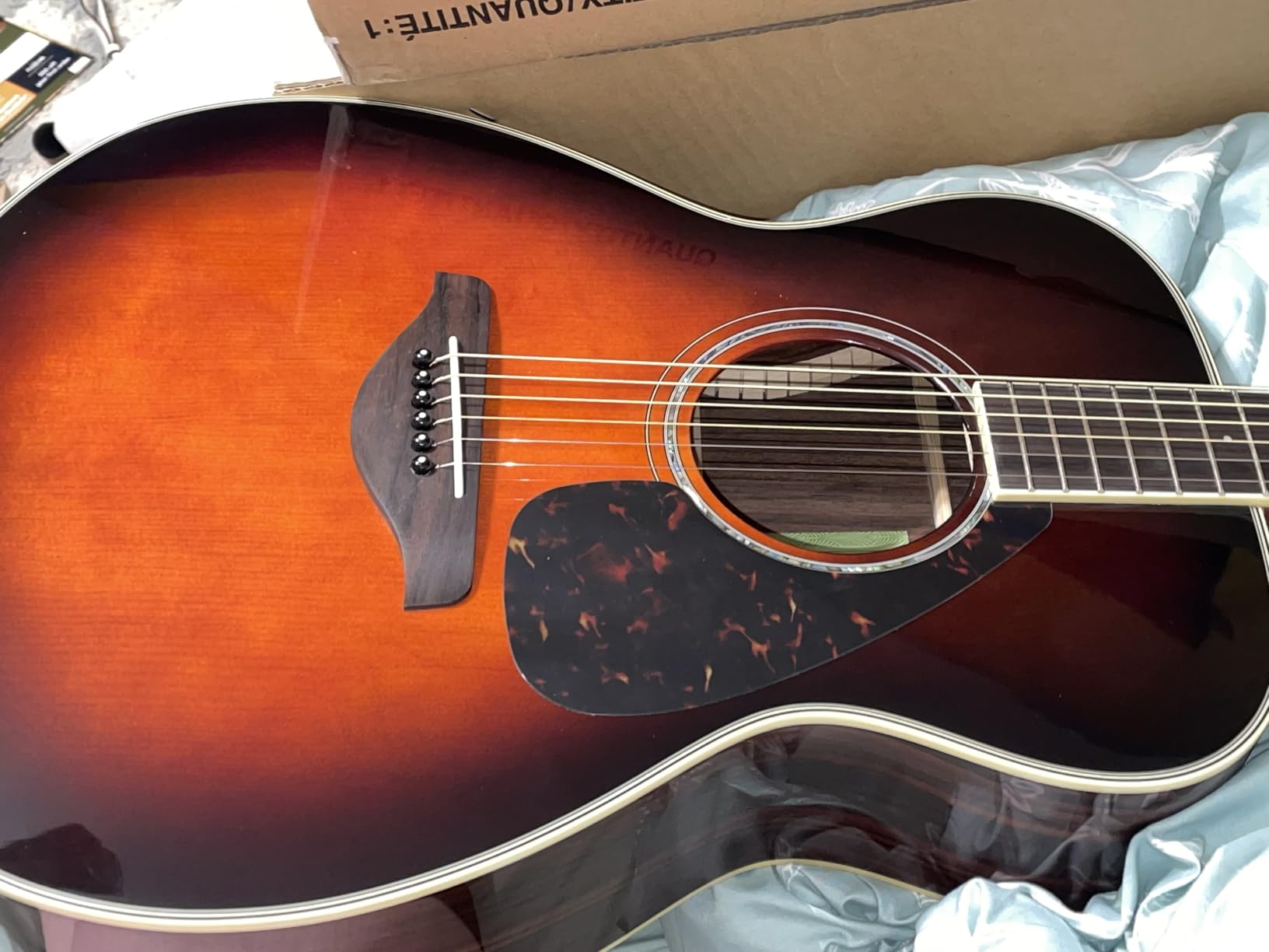 Yamaha FG830 Solid Top Acoustic Guitar, Tobacco Sunburst customer photo 1