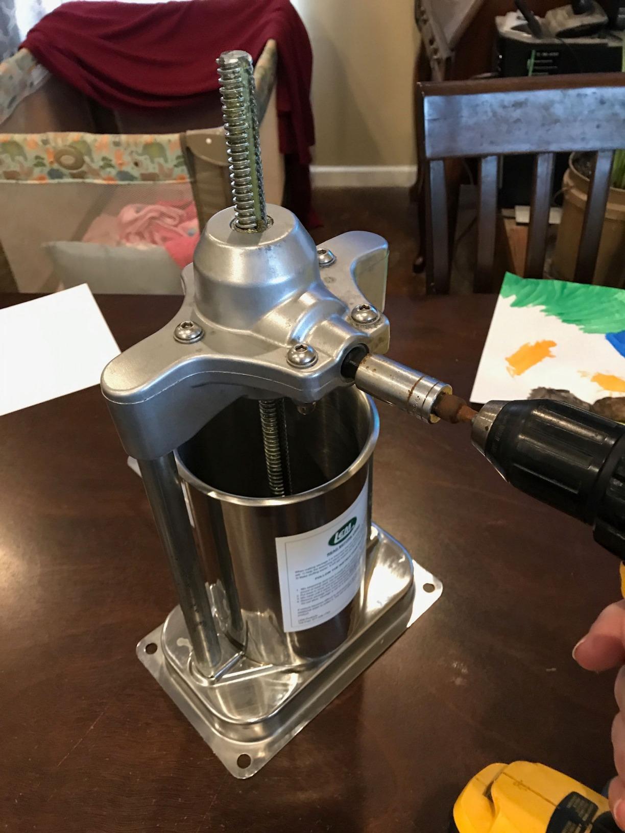 LEM Products Mighty Bite Vertical Stainless Steel 5 Pound Capacity Sausage Stuffer customer photo 2