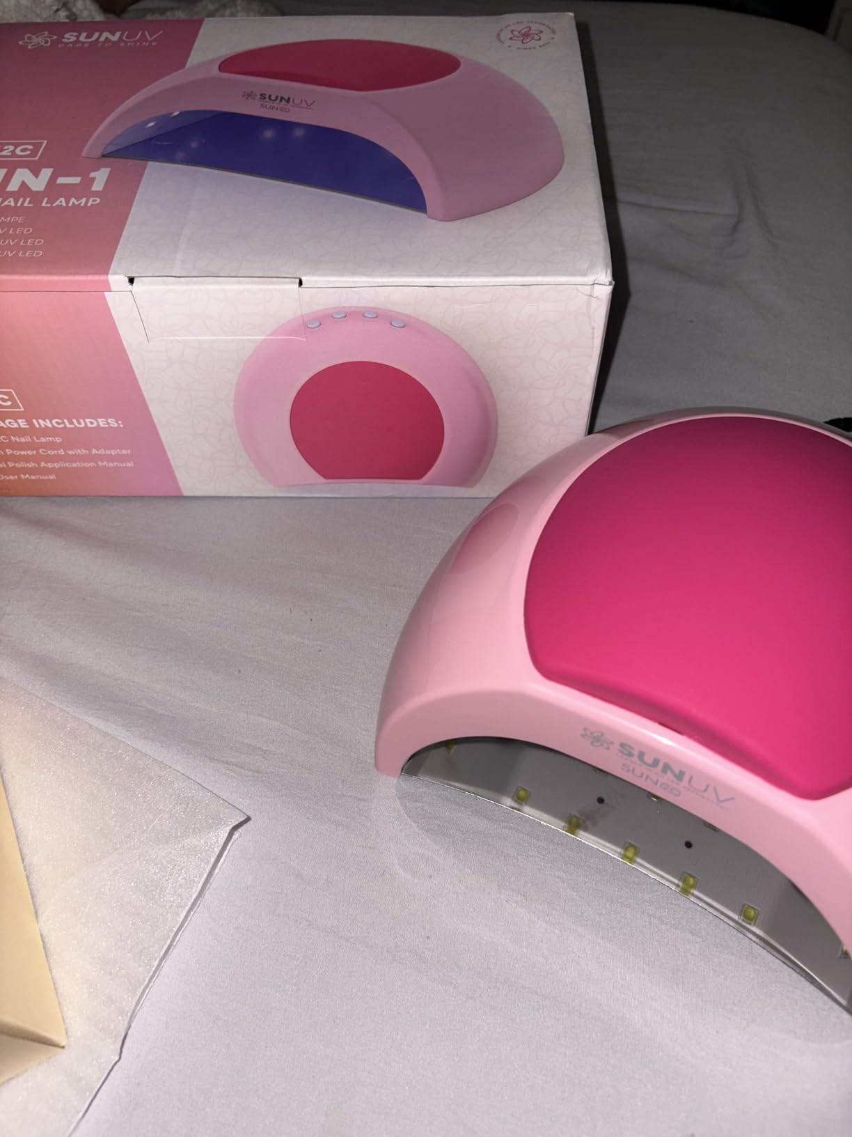 SUNUV SUN2C UV Light for Nails, UV LED Nail Lamp with 4 Timer Settings, Curing Lights Compatible with All Gel Polish Rose customer photo 2