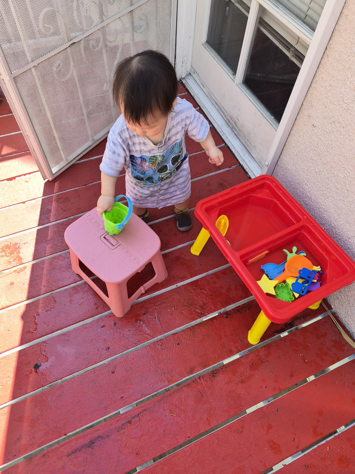 Toddler Sensory Kids Table with Lid | Sensory Bin | Kidoozie | Mega Block Compatible Lid | Indoor Outdoor Use, Red, G02521 17 x 12.5 x 11 inches customer photo 1