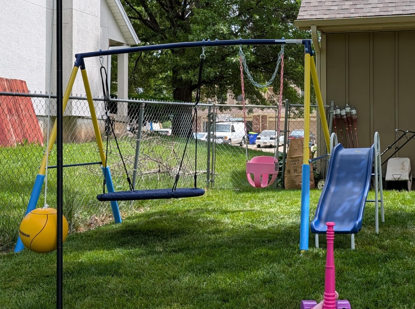 Sportspower My First Metal Swing Set with Slide, 4 Kids Max, Blue, Yellow customer photo 1