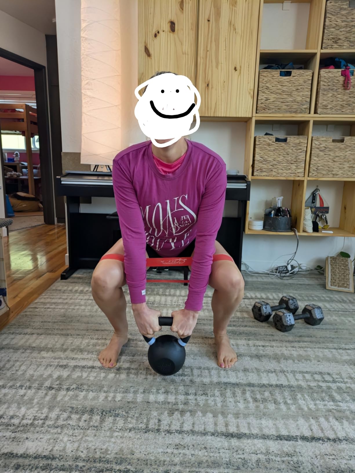 Yes4All Powder Coated Kettlebell, Cast Iron Core Kettlebells with Non-Slip Handle & Flat Bottom for Conditioning, Heavy Duty for Strength Training customer photo 2