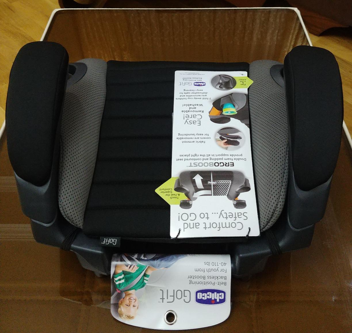 Chicco GoFit Backless Booster Car Seat Without Latch Attachment, Travel Booster Seat for Car, Portable Car Booster Seat for Children 40-110 lbs., Shark/Black/Grey customer photo 2