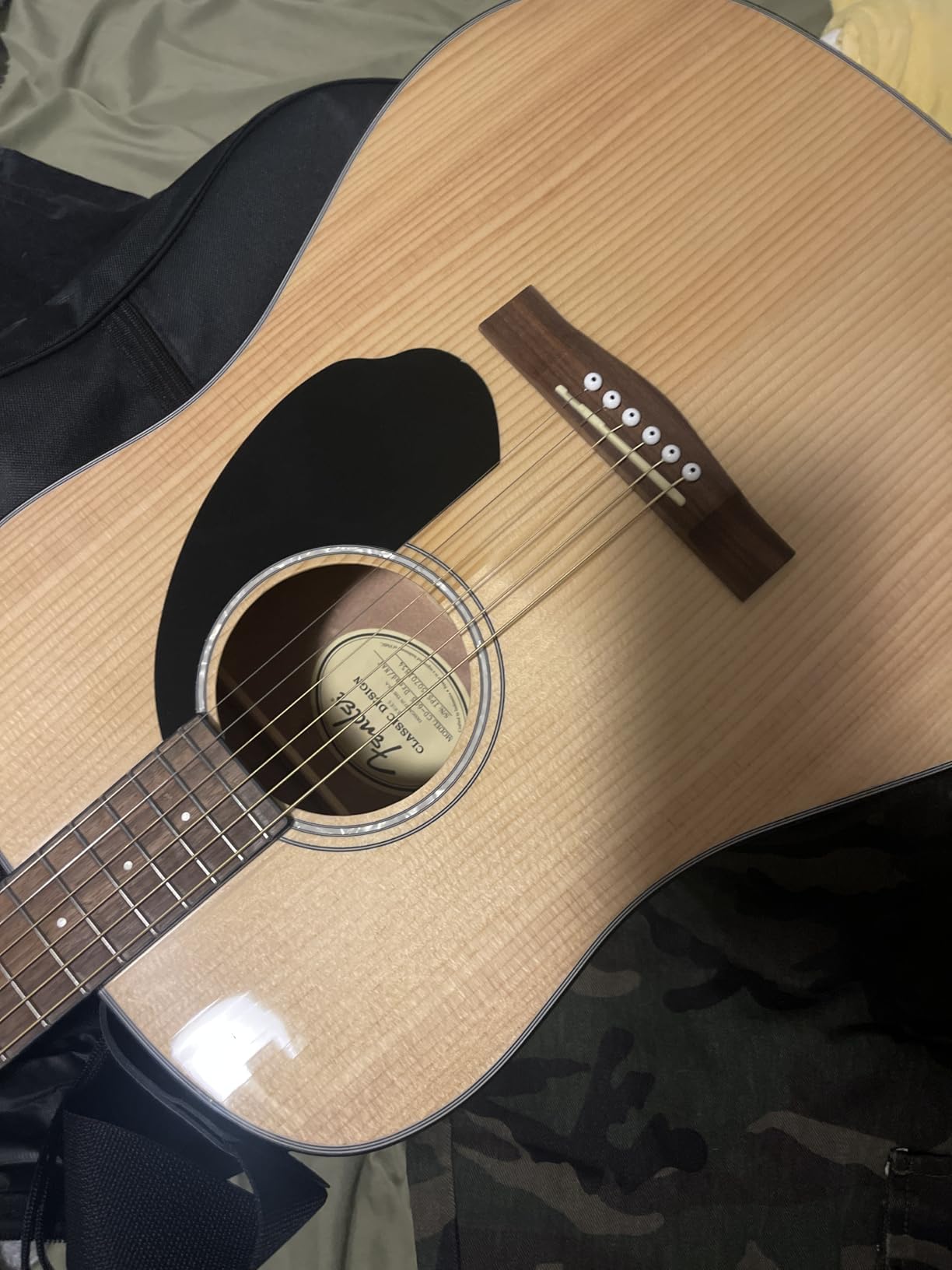 Fender CD-60S Solid Top Dreadnought Acoustic Guitar - Black Bundle with Gig Bag, Tuner, Strap, Strings, Picks, and Austin Bazaar Instructional DVD customer photo 2