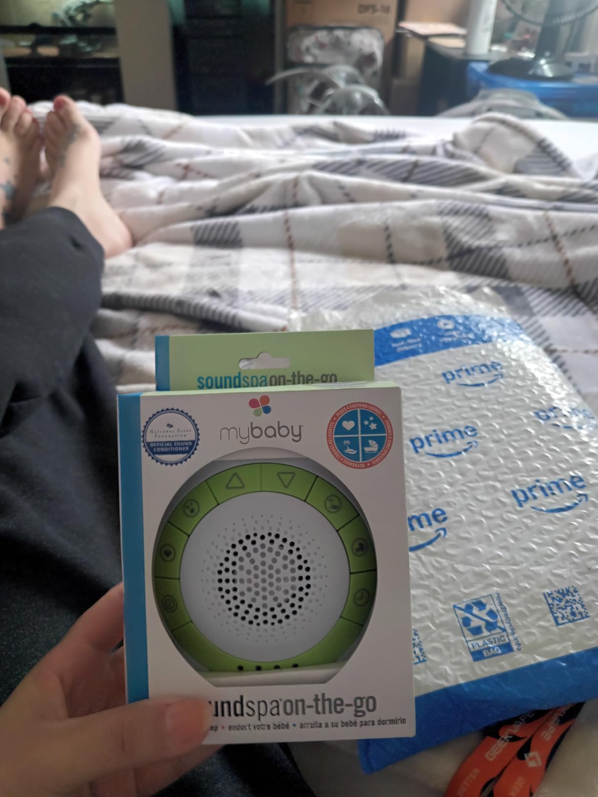 MyBaby Baby Sound Machine - White Noise Sound Machine for Baby, Travel, Nursery and On The Go - 4 Soothing Sounds, Integrated Clip, Small and Lightweight - Great for Baby Registry Gift customer photo 1