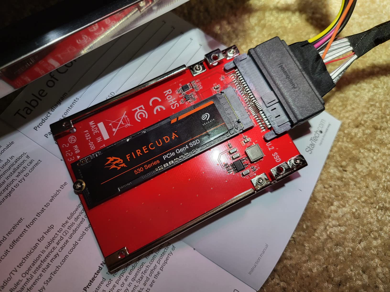 StarTech.com M.2 PCI-e NVMe to U.2 (SFF-8639) Adapter - Not Compatible with SATA Drives or SAS Controllers - For M.2 PCIe NVMe SSDs - PCIe M.2 Drive to U.2 Host Adapter - M2 SSD Converter, TAA customer photo 2