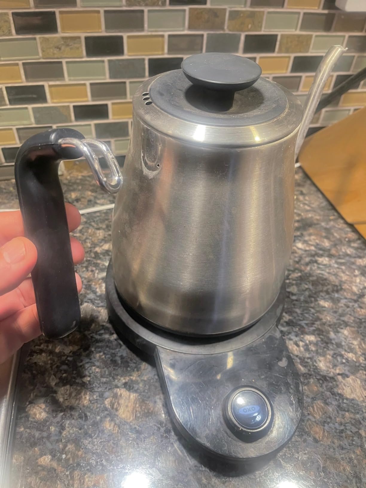 OXO Brew Gooseneck Electric Kettle - Hot Water Kettle, Pour Over Coffee & Tea Kettle, Adjustable Temperature, Built-In Brew Timer, Stainless Steel, 1L customer photo 2