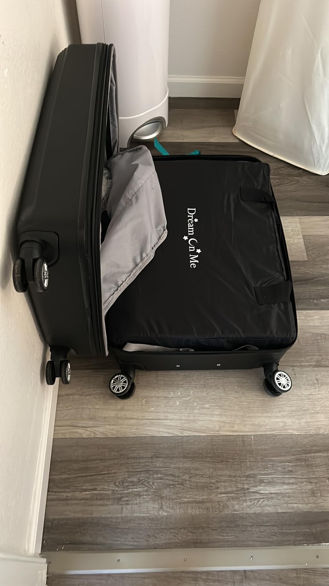 Dream On Me Travel Light Playard, Award Winning Lightweight Portable, Breathable Mesh Sides with Soft Comfortable Mattress, Easy Compact Fold Design with Travel Carry Bag - Purple customer photo 2