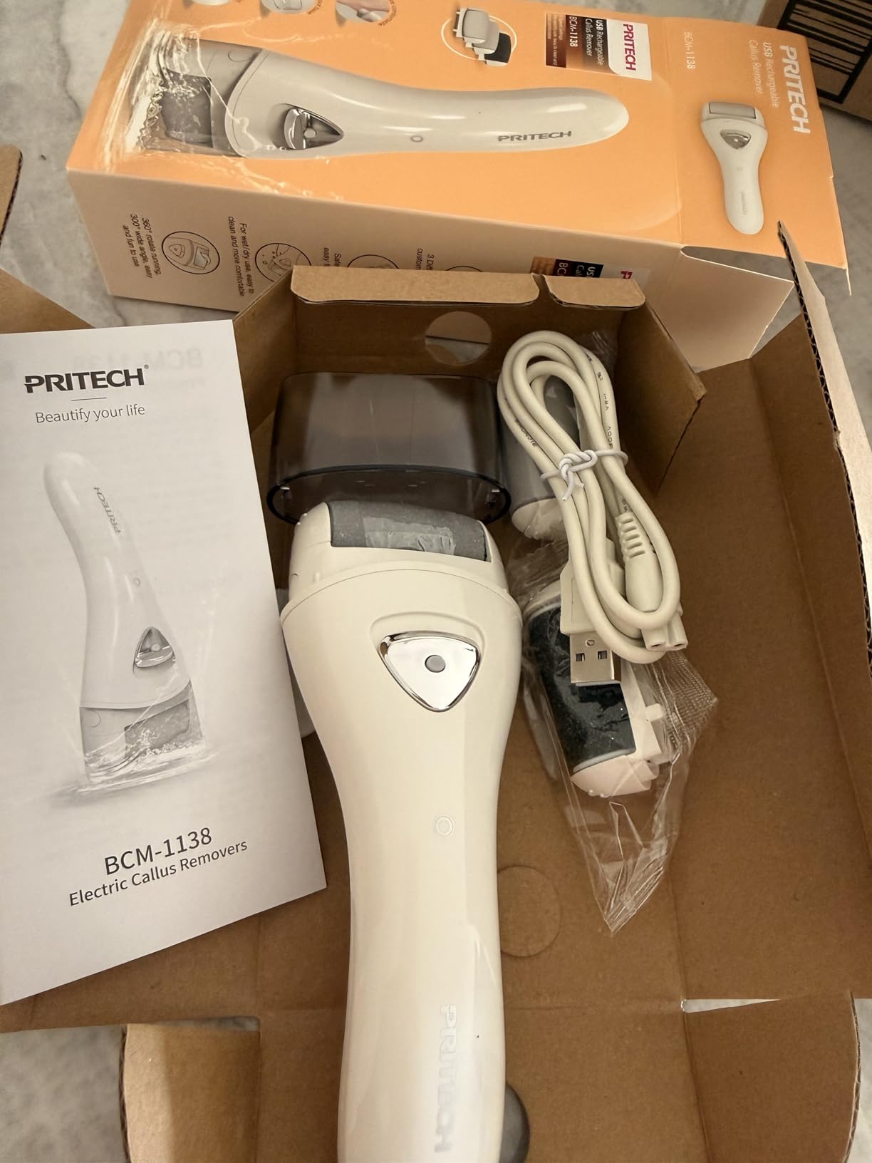 Electric Feet Callus Removers Rechargeable,Portable Electronic Foot File Pedicure Tools, Electric Callus Remover Kit,Professional Pedi Feet Care Perfect for Dead,Hard Cracked Dry Skin customer photo 2