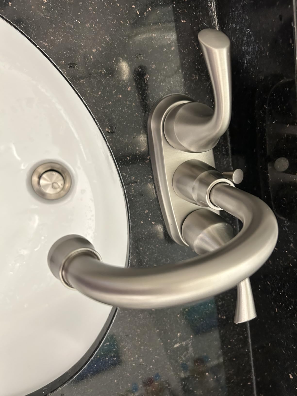 Moen Idora Spot Resist Brushed Nickel Two-Handle Centerset Bathroom Sink Faucet with Drain Assembly customer photo 1