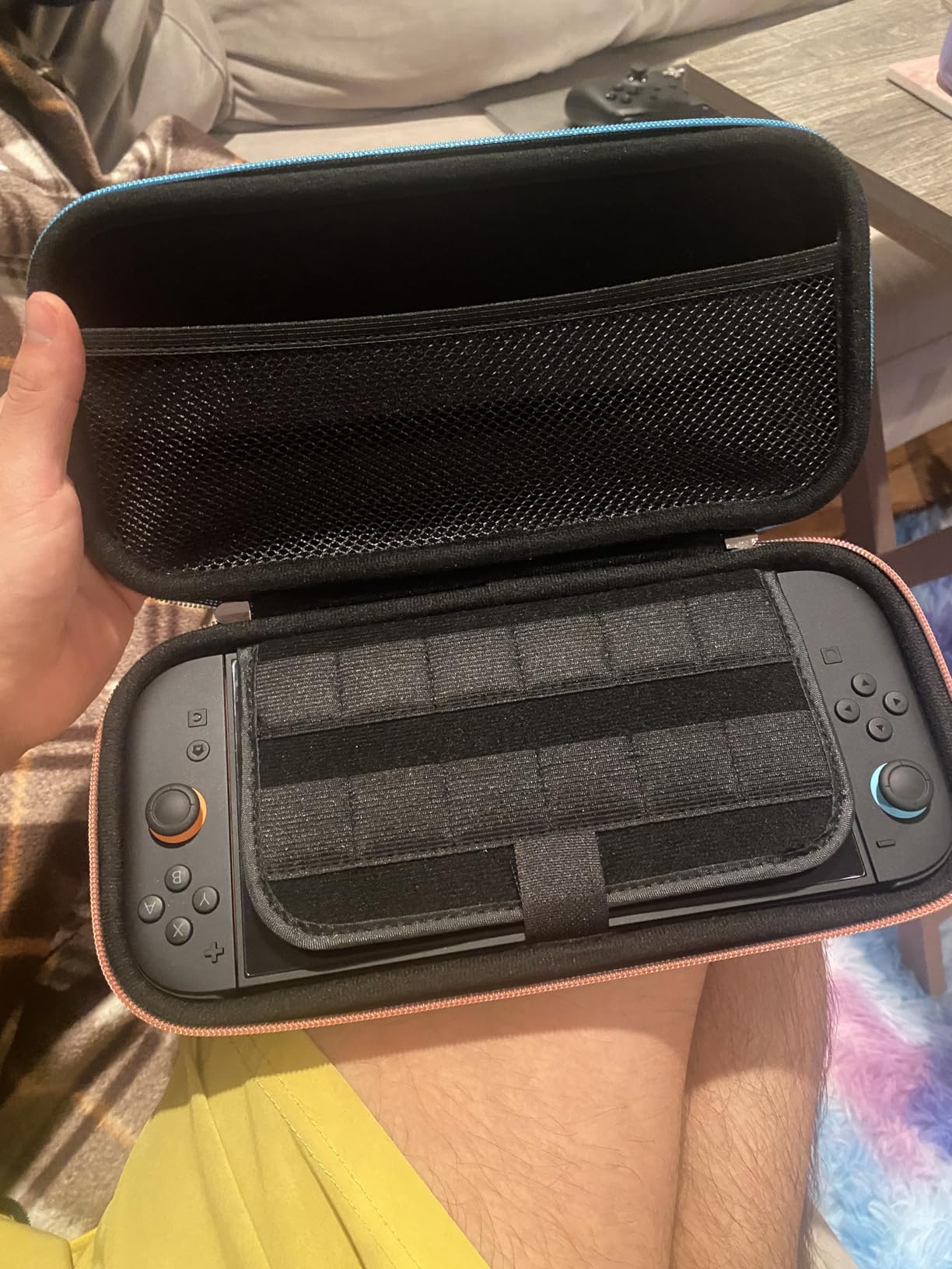 ivoler Carrying Case for Nintendo Switch and NEW Switch OLED Model(2021), Portable Hard Shell Pouch Carrying Travel Game Bag for Switch Accessories Holds 10 Game Cartridge (Black) customer photo 2