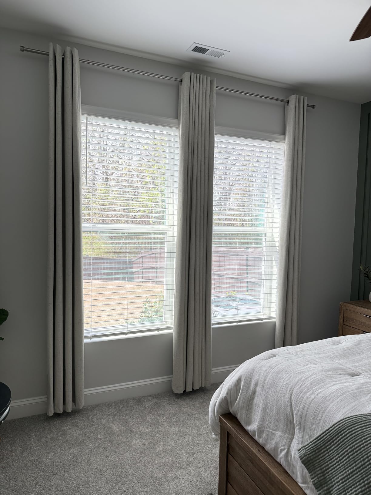 H.VERSAILTEX Linen 100% Blackout Curtains for Bedroom Full Light Blocking Curtains, Textured Window Curtain for Living Room 84 inch Grommet, Energy Efficient Curtains White Liner(2 Panels, Natural) customer photo 1