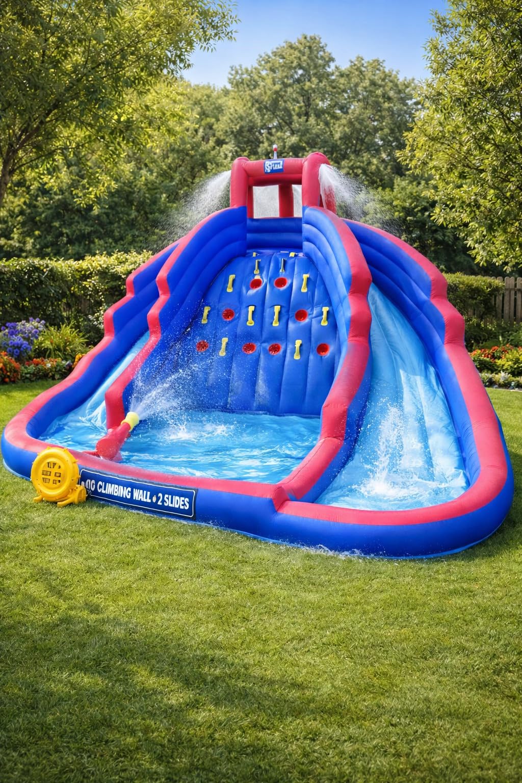 Sunny & Fun Ultra Climber Inflatable Water Slide Park - Heavy-Duty for Outdoor Fun - Climbing Wall, Two Slides & Splash Pool - Easy to Set Up & Inflate with Included Air Pump & Carrying Case customer photo 2