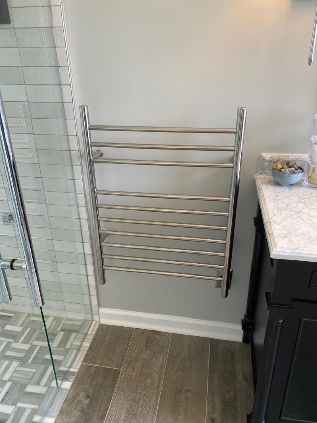 HEATGENE Towel Warmer Wall-Mounted Hardwired Heated Towel Rack Hot Towel Bar Brushed customer photo 2