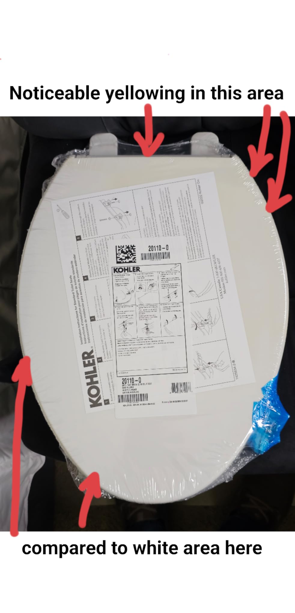 KOHLER 20110-0 Brevia, Slow Close Toilet Seat, Elongated Toilet Seat, Grip-Tight Bumpers Quick-Attach Hardware, White customer photo 1