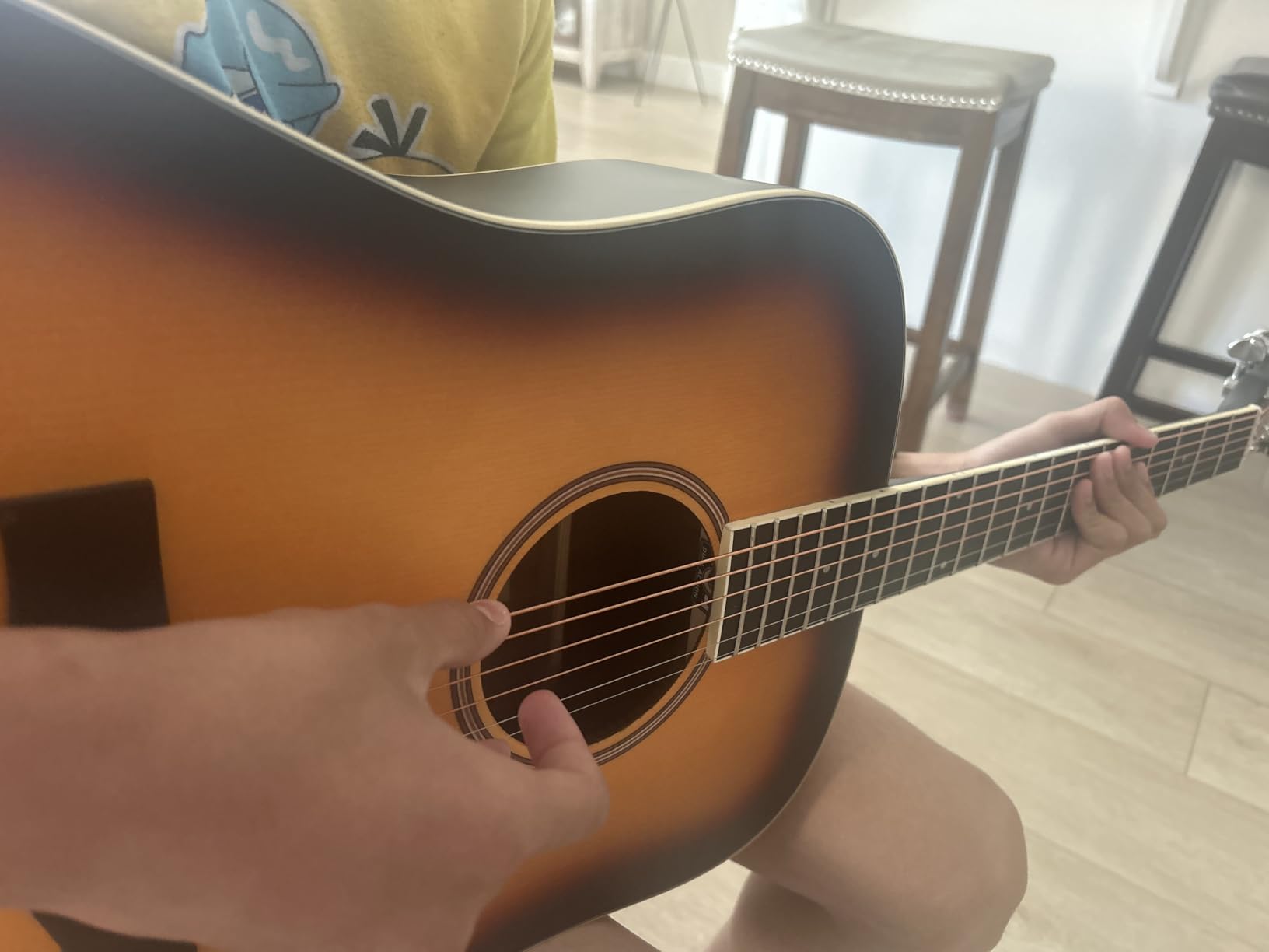 Donner Acoustic Guitar for Beginner Adult Full Size Dreadnought Sunburst, DAG-1S customer photo 1
