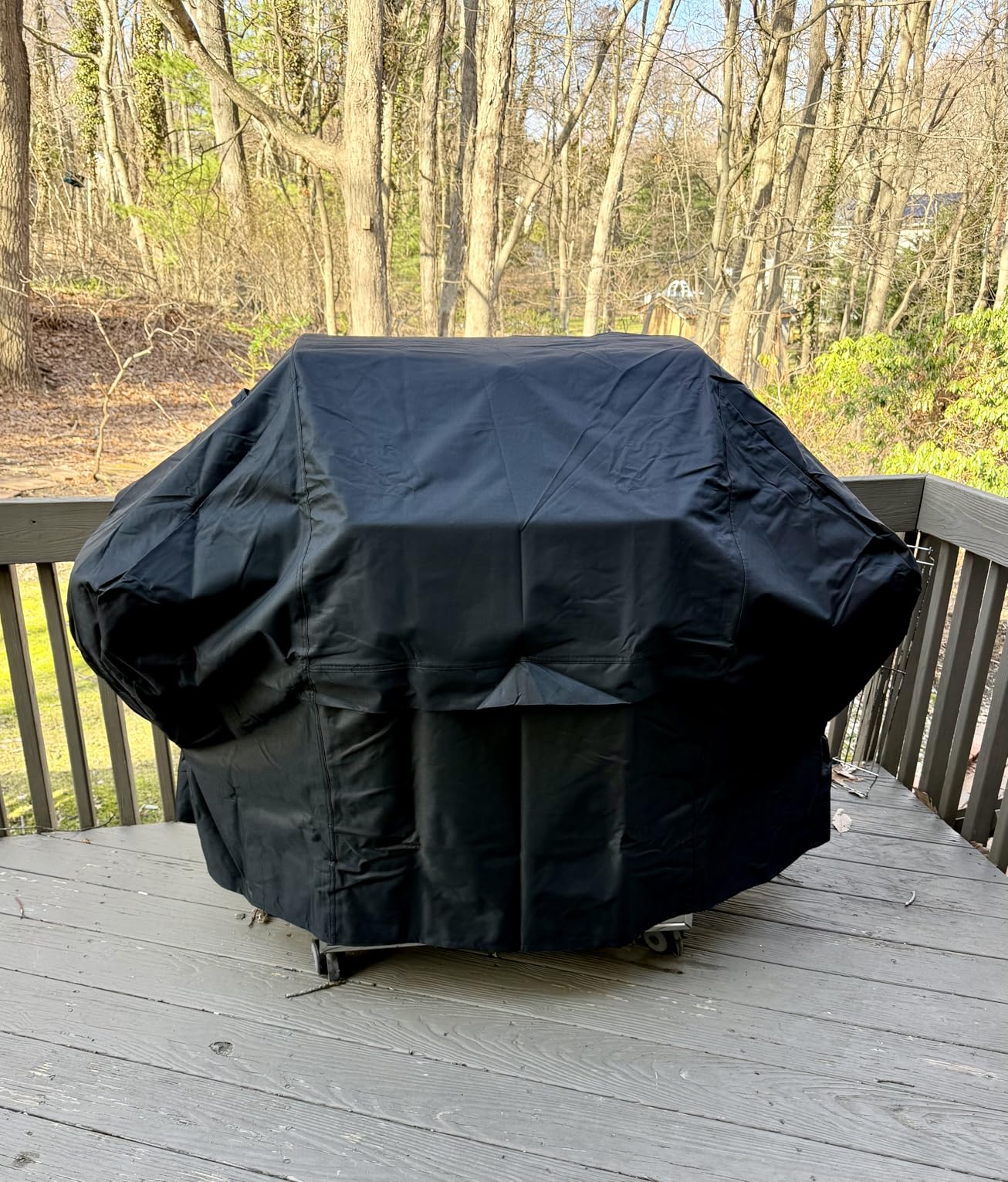iCOVER Grill Cover 82 Inch, BBQ Grill Cover for Outdoor Grill, 600D Heavy-Duty Waterproof BBQ Cover, Large Barbecue Gas Grill Covers for Weber, Charbroil, Brinkmann, Nexgrill and More, Black customer photo 1