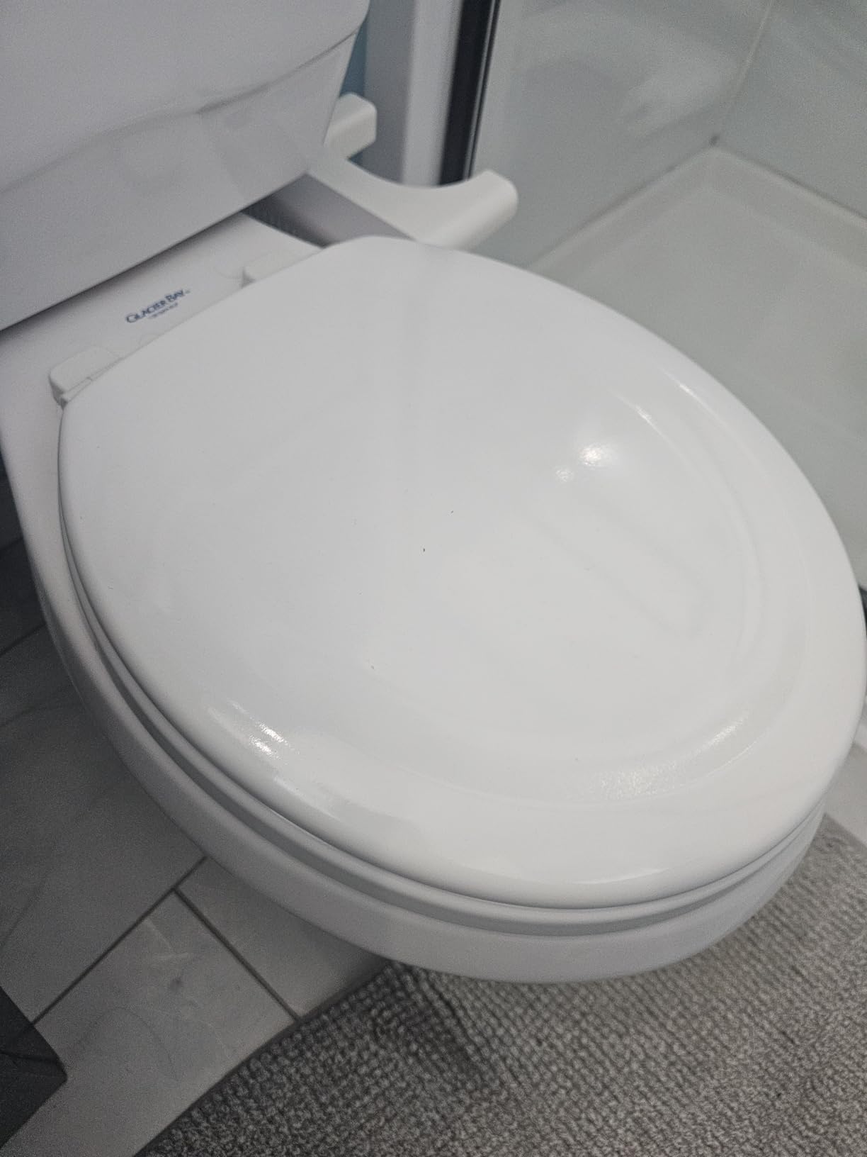 KOHLER Stonewood Quiet-Close, Elongated Toilet Seat Soft Close, Durable Wood, Easy Installation, Universal Fit, Home Essentials, White Finish, K-20466-0 customer photo 1
