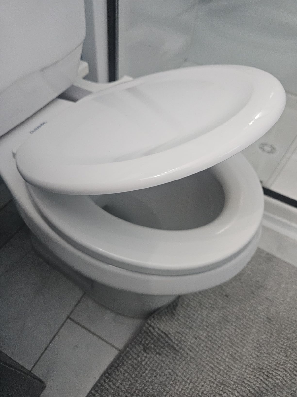 KOHLER Stonewood Quiet-Close, Elongated Toilet Seat Soft Close, Durable Wood, Easy Installation, Universal Fit, Home Essentials, White Finish, K-20466-0 customer photo 2