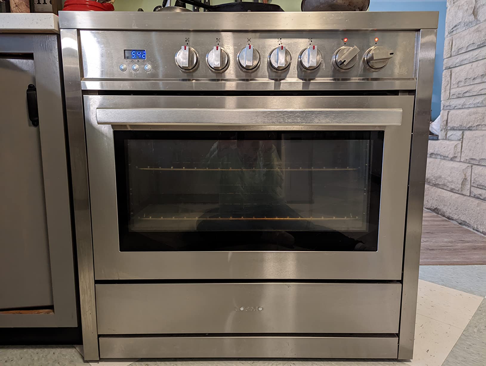 COSMO F965NF 36 in. Stellar Collection Dual Fuel Range with 5 Sealed Burners, 8 Function Convection Oven customer photo 2