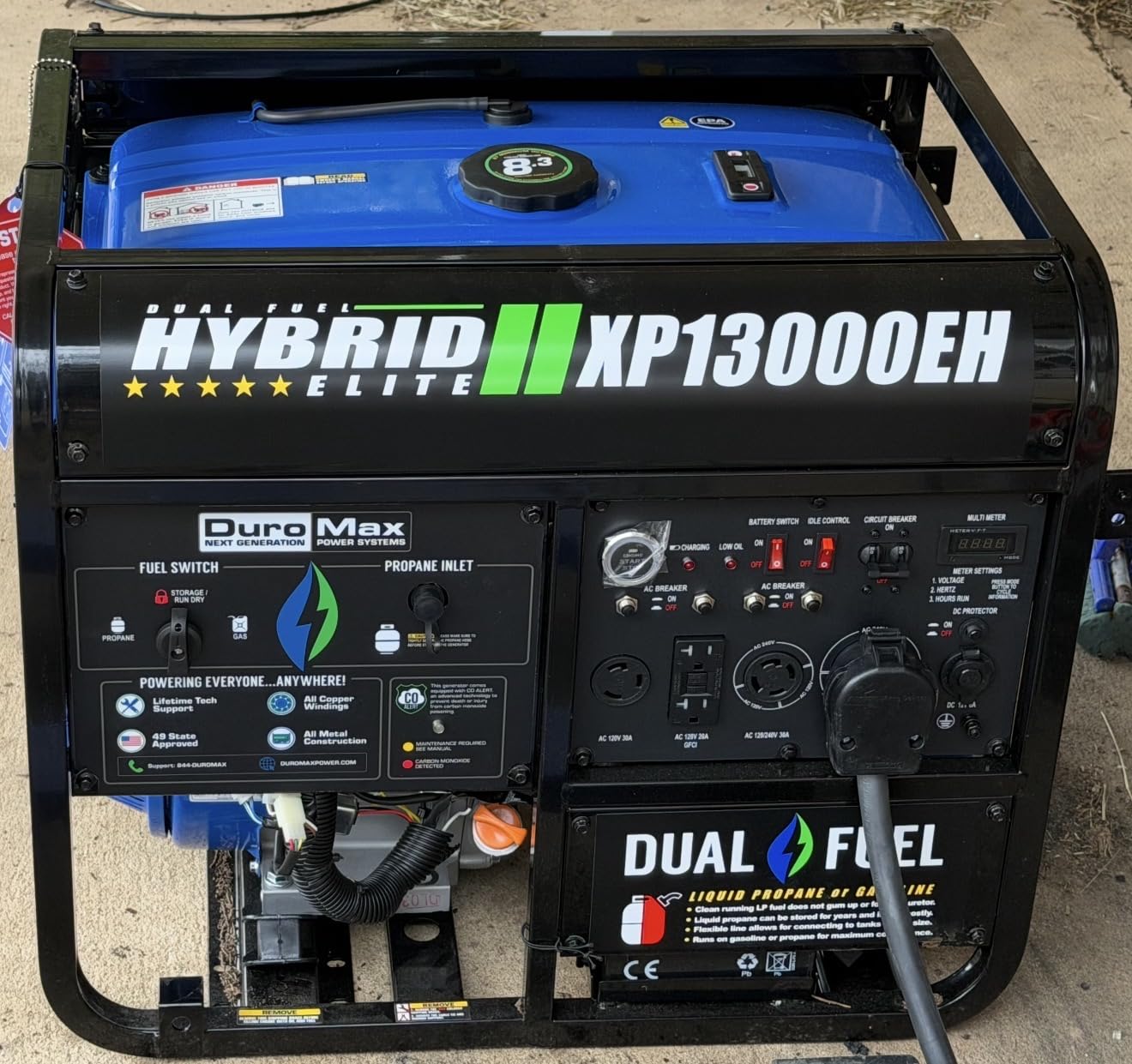 XP13000EH 13,000-Watt Dual Fuel Portable Generator - Gas & Propane, Electric Start, Whole Home Backup Power, Transfer Switch Ready, RV & Emergency Ready customer photo 1
