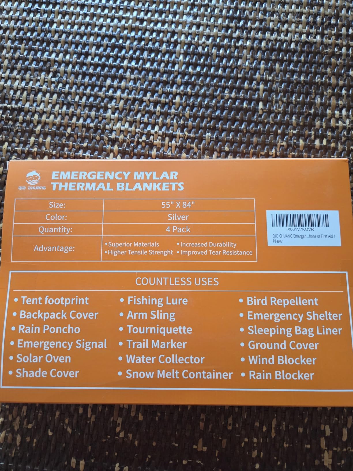 QIO CHUANG Emergency Mylar Thermal Blankets -Space Blanket Survival kit Camping Blanket (4-Pack). Perfect for Outdoors, Hiking, Survival, Bug Out Bag, Marathons or First Aid 1 customer photo 2