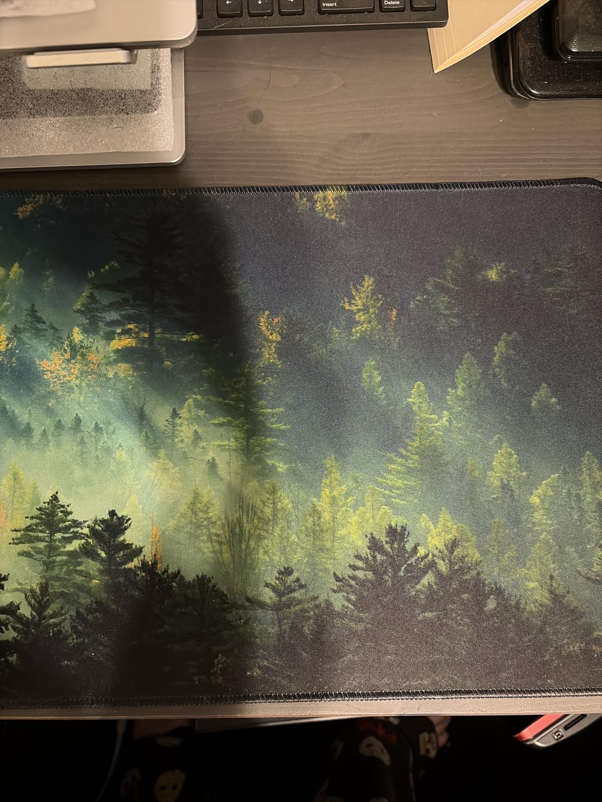 Galdas Mouse Pad For Gaming, Forest Background Pattern XXL XL Large Mouse Mat Long Extended MousePad Desk Mat Non-Slip Rubber Mice Pads Stitched Edges Thin (31.5 x 11.8 x 0.12 Inches) Tree customer photo 1