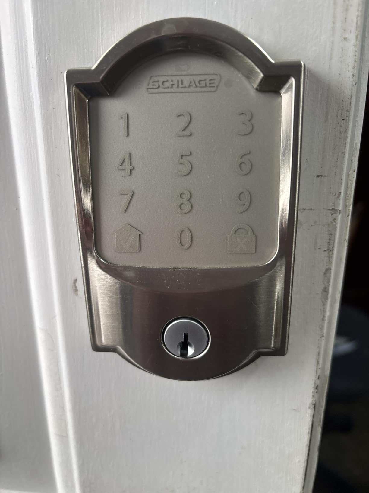 Schlage Encode Smart Wi-Fi Deadbolt Lock with Touchscreen Keypad, Keyless Front Door Entry, App Control, Alexa, Google Home and Airbnb Compatible, Satin Nickel, BE489WB CEN 619 customer photo 1
