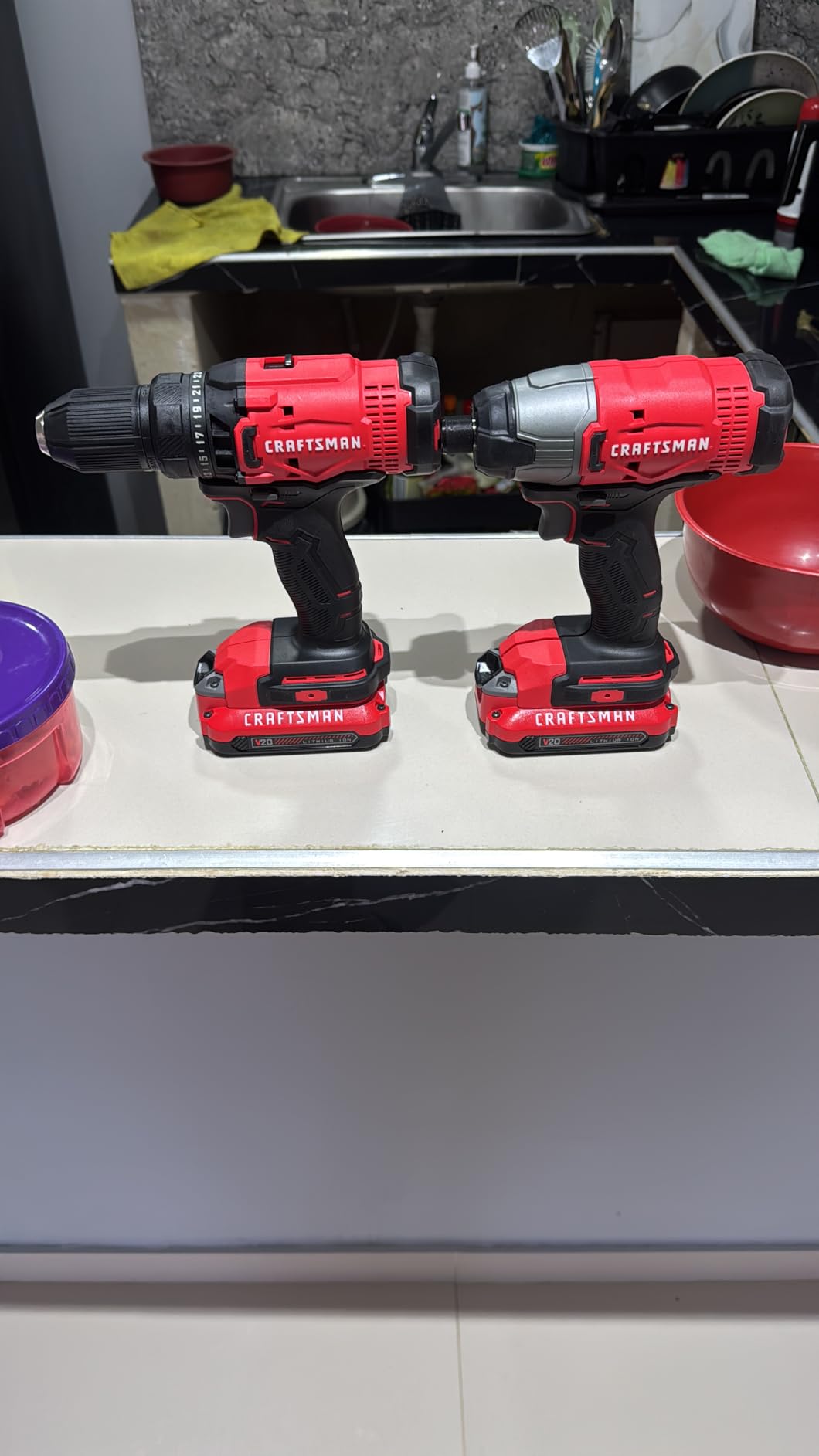 Craftsman V20 MAX Cordless Drill Driver and Impact Driver Set, Power Tool Set with 2 Batteries and Charger (CMCK200C2) customer photo 1