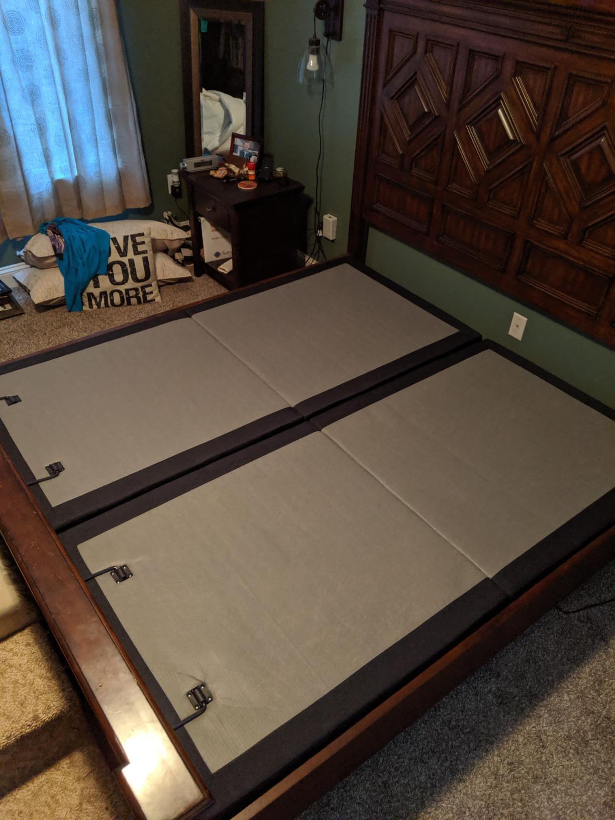 Sven & Son Harmony Adjustable Bed Base, Head and Foot Lift, Massage, Under-Bed Lights, USB, Gel Memory, Zero Gravity Smart Frame - Split King + 14 inch Hybrid Spring Matt (Medium Soft) customer photo 2
