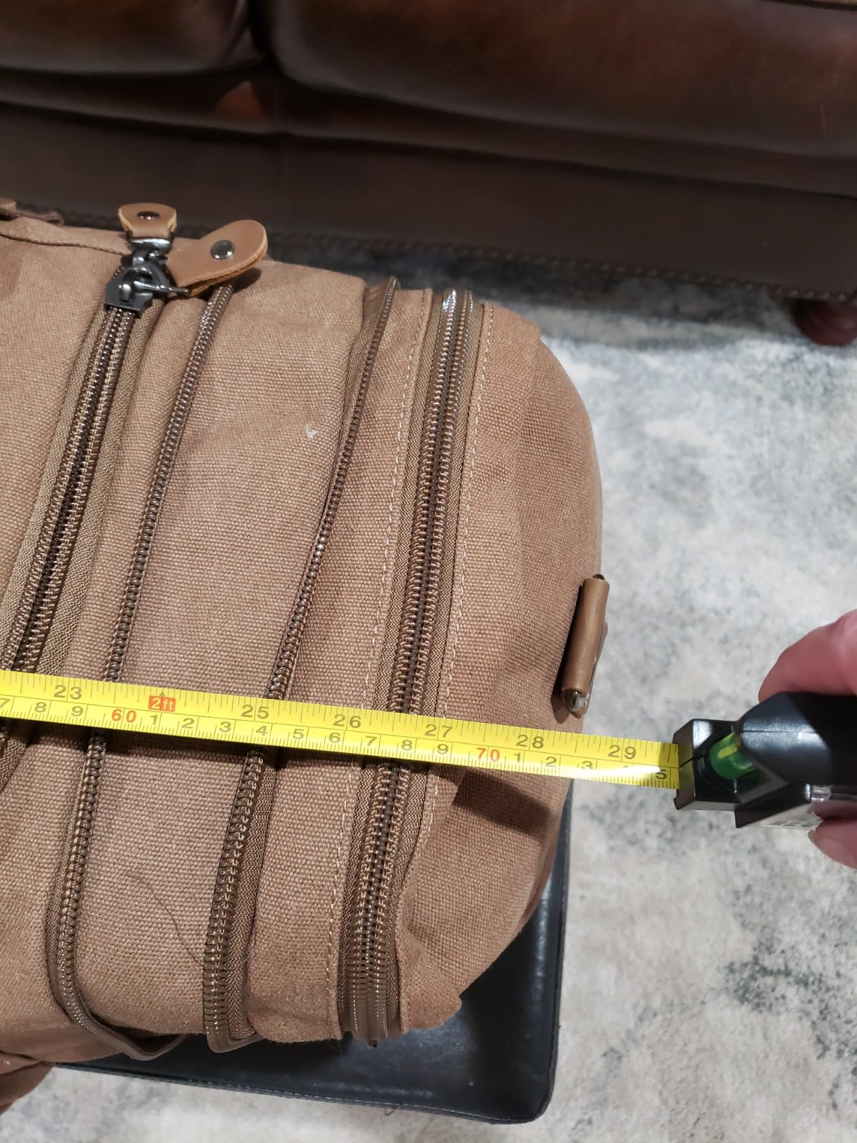 Canvas Duffle Bag for Travel, 60L Duffel Overnight Weekend Bag (Gray) customer photo 2