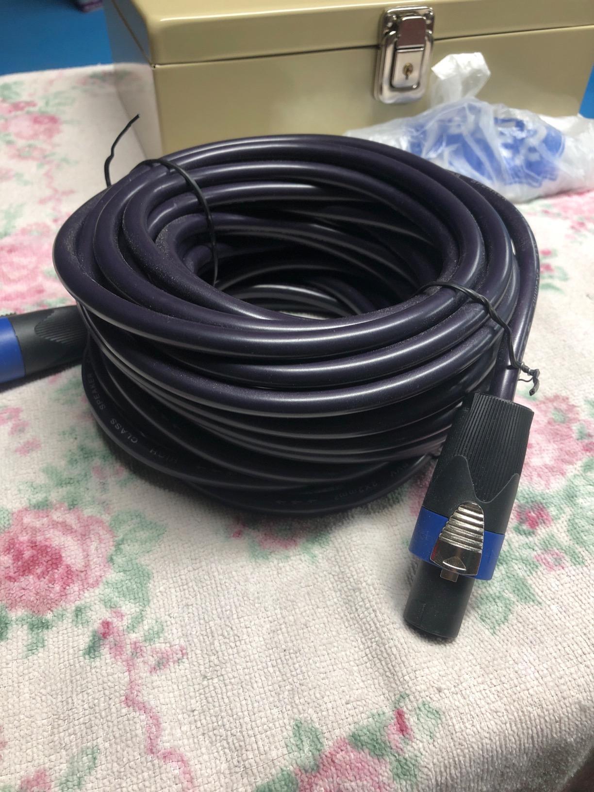 Pro 50 Feet 12AWG Speakon to Speakon Cable - Heavy Duty 50ft 12 Gauge Speaker Wire Cord with Twist Lock for Audio Amplifier - Single customer photo 1
