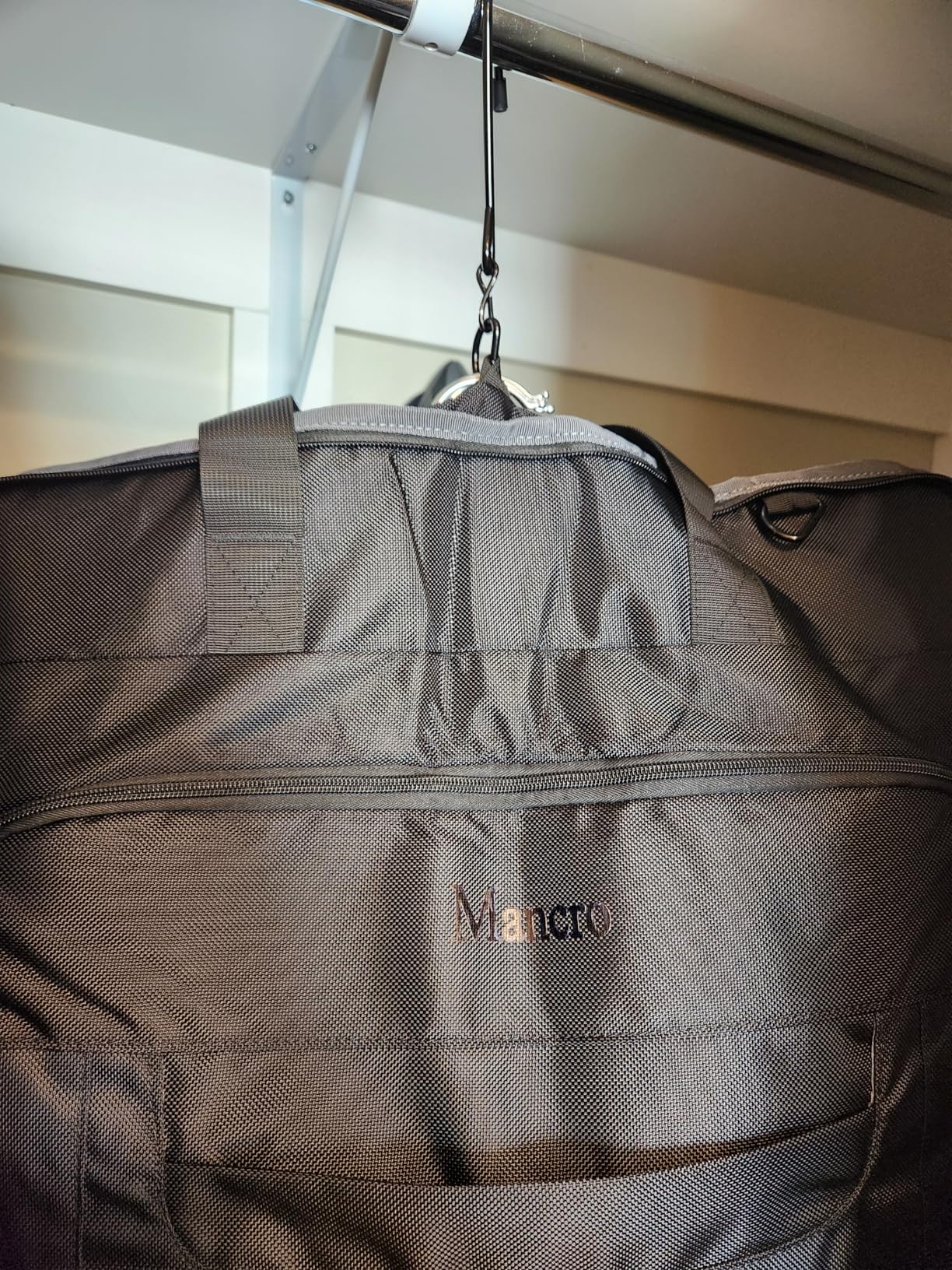 Garment Bags for Travel, Carry On Garment Bag for Business Trips with Shoulder Strap, Mancro Waterproof Foldable Luggage Hanging Suit Bags Gift for Men Women, 2 in 1 Suitcase for Coats, Suits (Black) customer photo 1