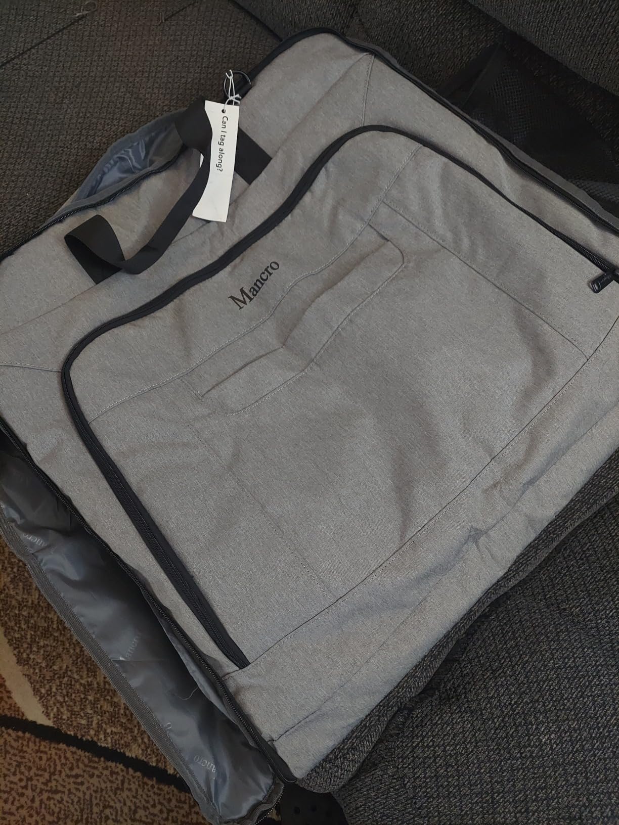 Garment Bags for Travel, Carry On Garment Bag for Business Trips with Shoulder Strap, Mancro Waterproof Foldable Luggage Hanging Suit Bags Gift for Men Women, 2 in 1 Suitcase for Coats, Suits (Black) customer photo 2